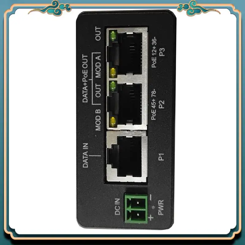 ABJG-30W POE Injector Passive DC Input 48V 30W Output Support Mode A 12+36- And B 45+ 78- Pins POE Injector RJ45
