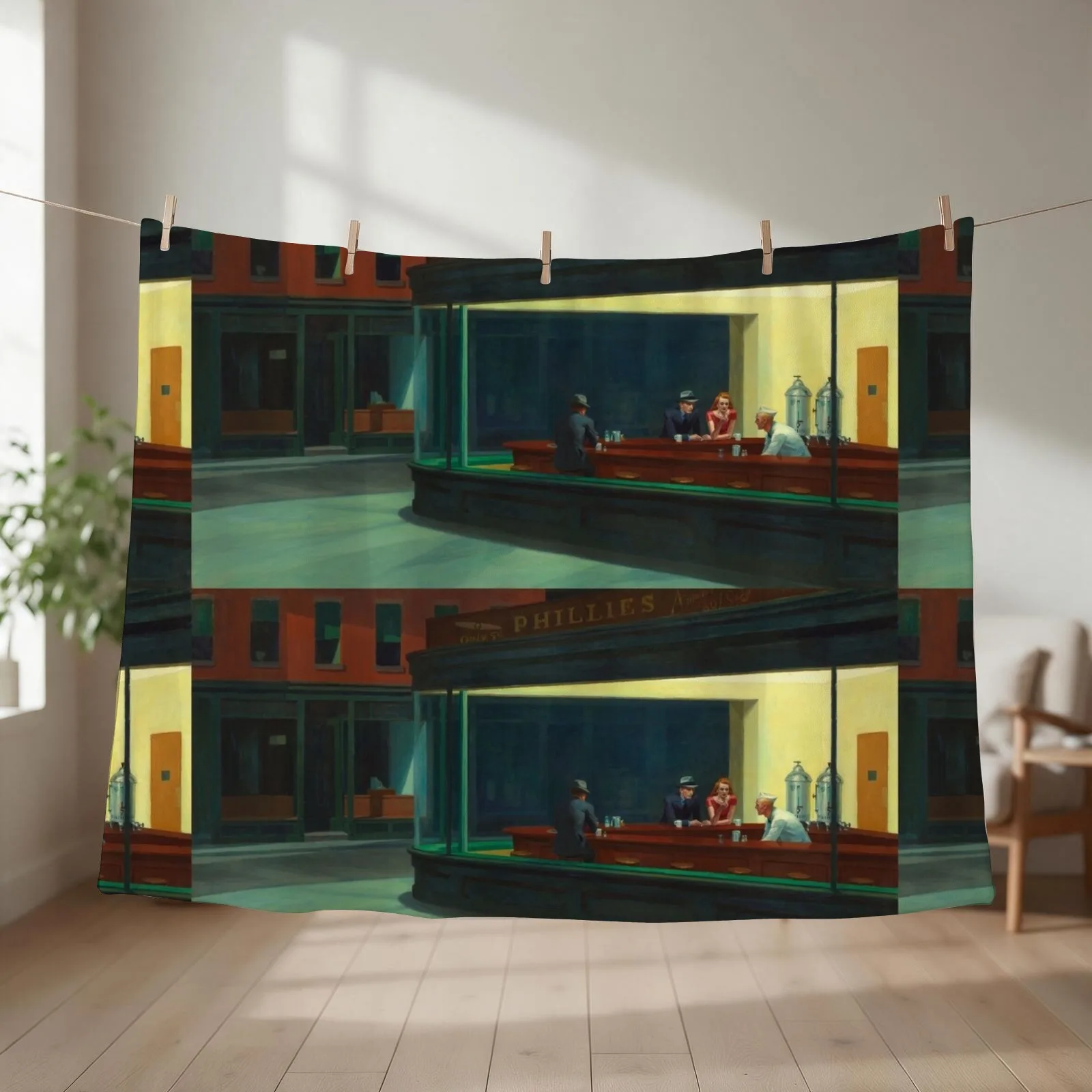 Nighthawks Throw Blanket couch cozy soft plush fuzzy picnic outdoor blanket