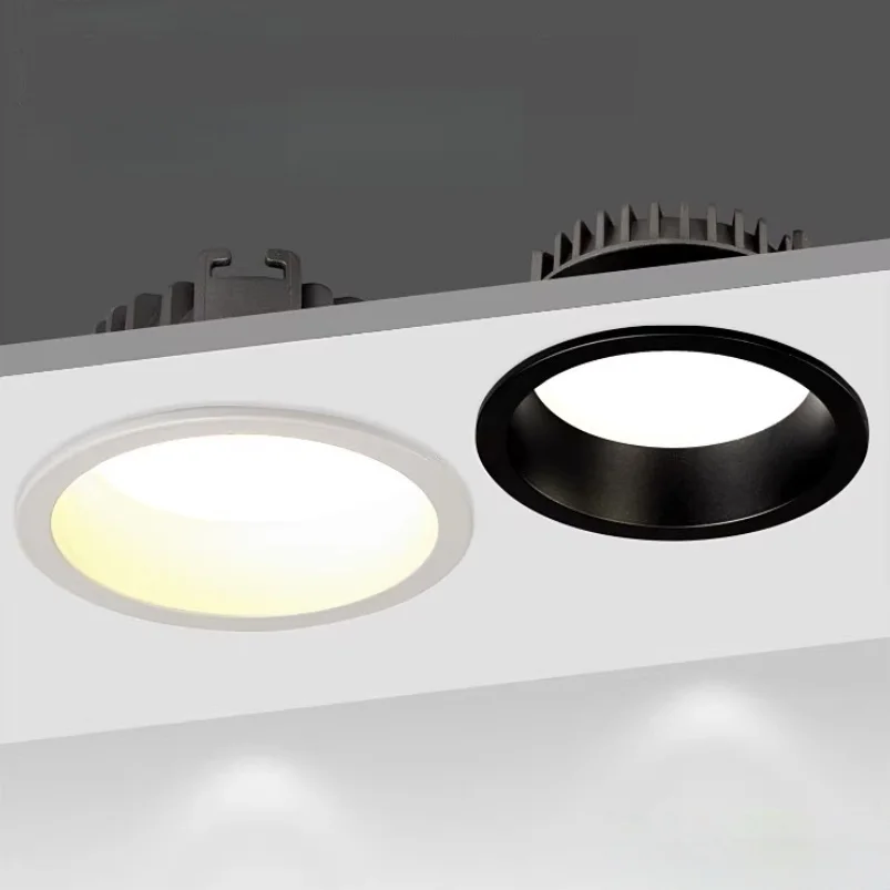 Downlight LED encastré 24W 18W 15W 12W 9W 7W Anti-éblouissement Dimmable COB Spot lumière maison salon chambre éclairage plafonnier