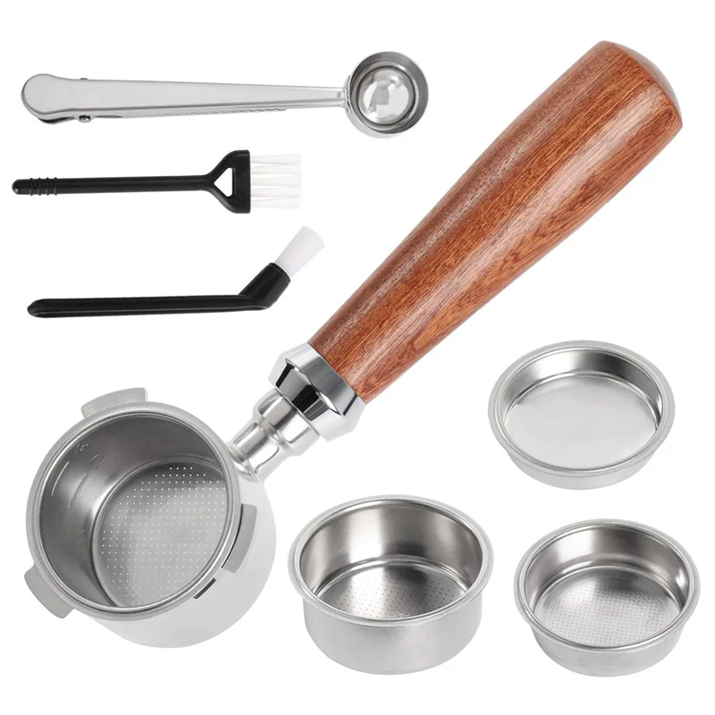 

AEF2-Bottomless Portafilter 51 Mm Including Filter Basket 1/2/4 Cup,Filter Holder Compatible For Delonghi Dedica EC680/EC685