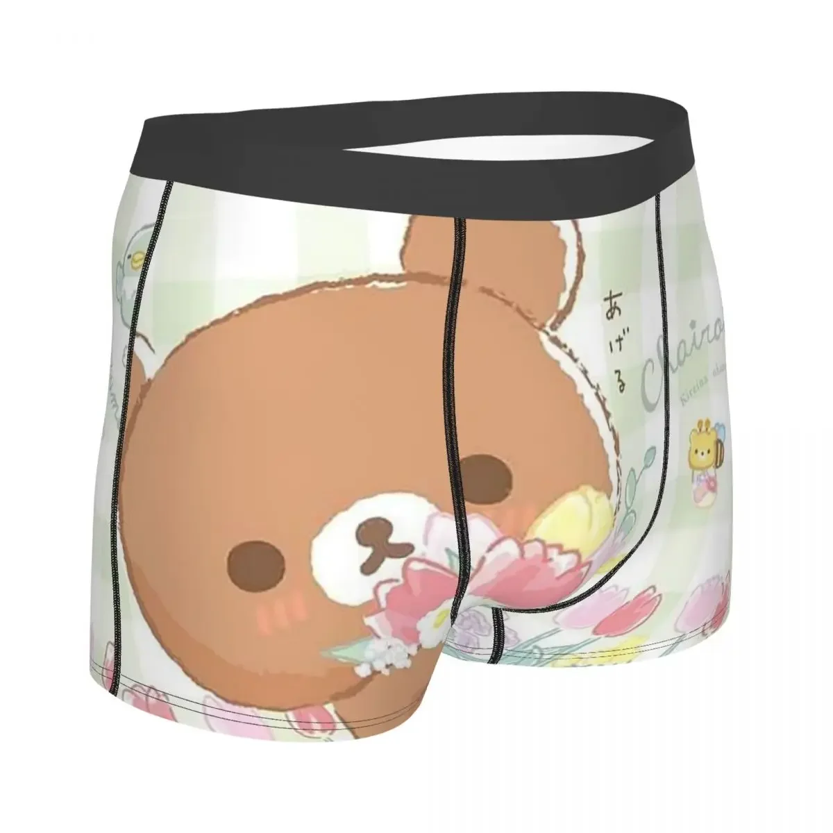 Rilakkuma Bear Flowers Underpants Breathbale Panties Men's Underwear Comfortable Shorts Boxer Briefs