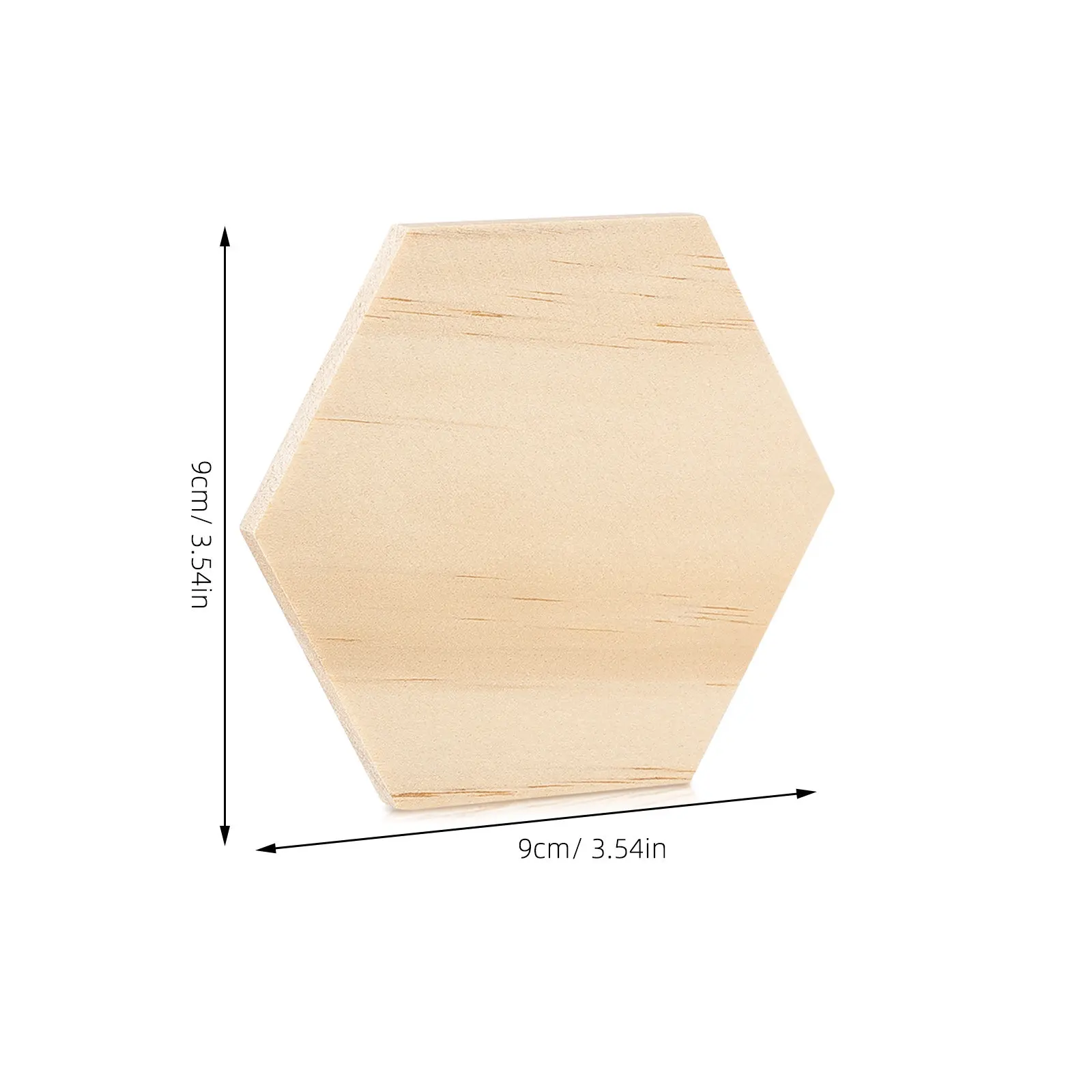 25Pcs Unfinished Wooden Hexagon Cutouts Smooth Surface Wood Slices DIY Blank Wood Pieces Craft Supplies for Home Wedding