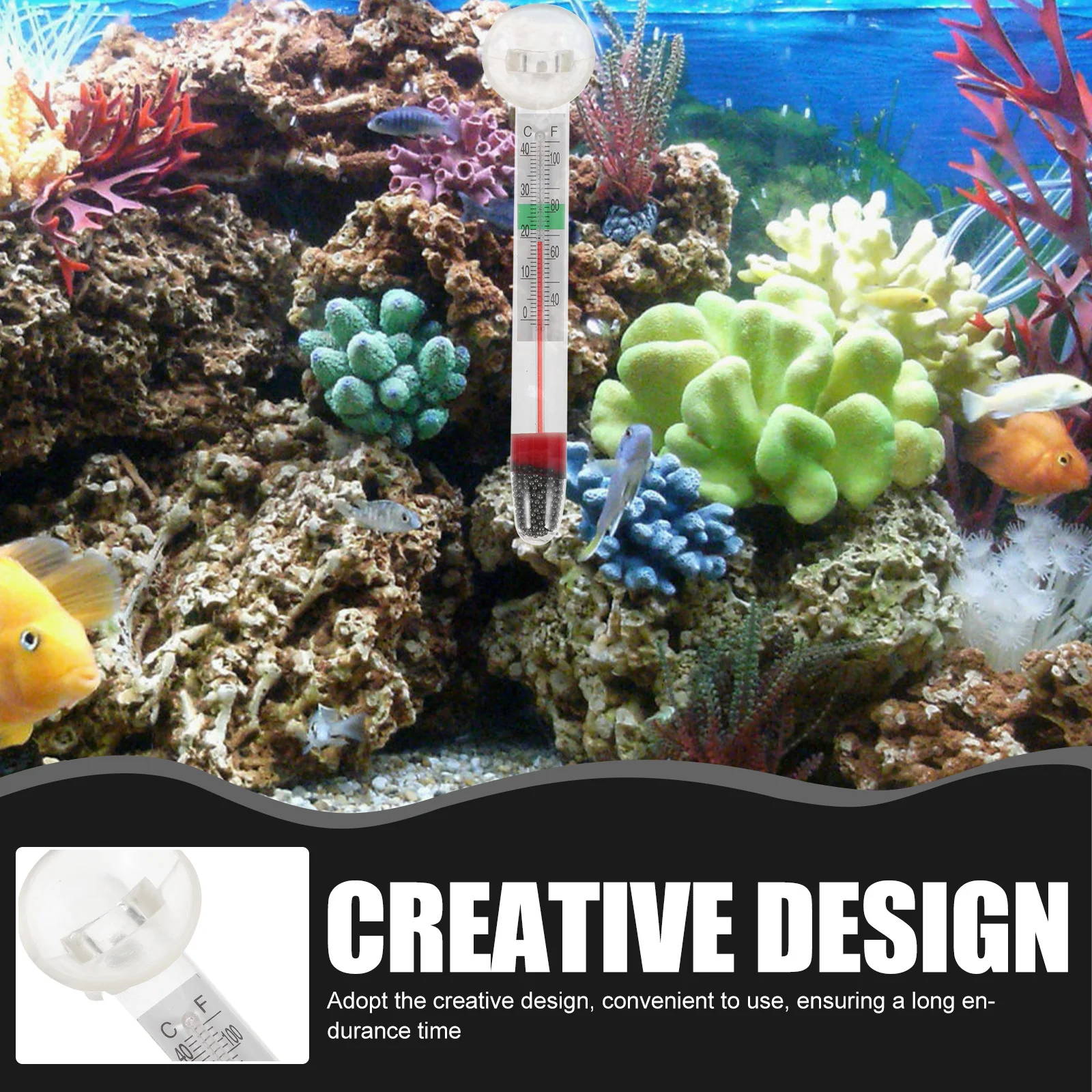

10Pcs Aquarium Thermometers Creative Design Fish Tank Temperature Gauge Tool for Freshwater Saltwater Fish Supplies