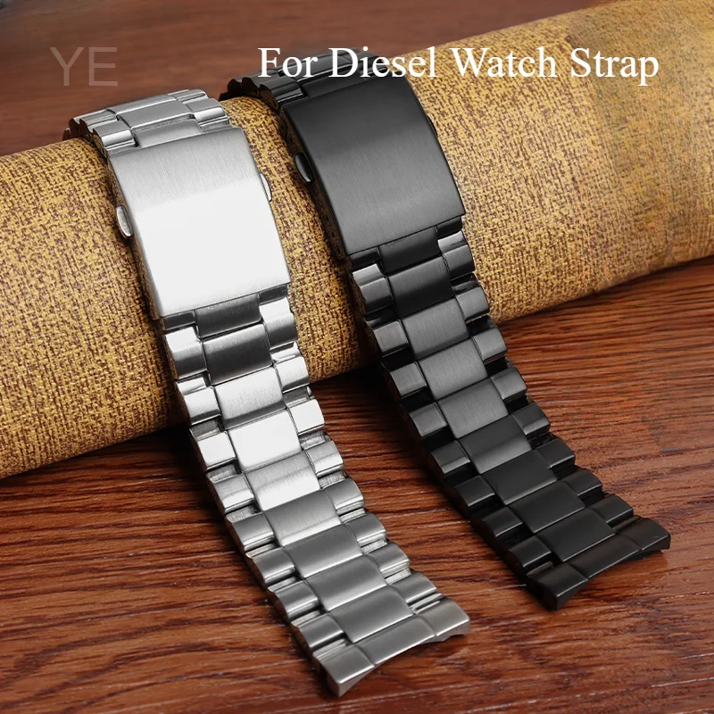 For Diesel Dz7321 Dz7265 Dz4281 Dz7313 Dedicated Butterfly Buckle Waterproof Solid Stainless Steel Watch Strap 22 26 28 30 Mm