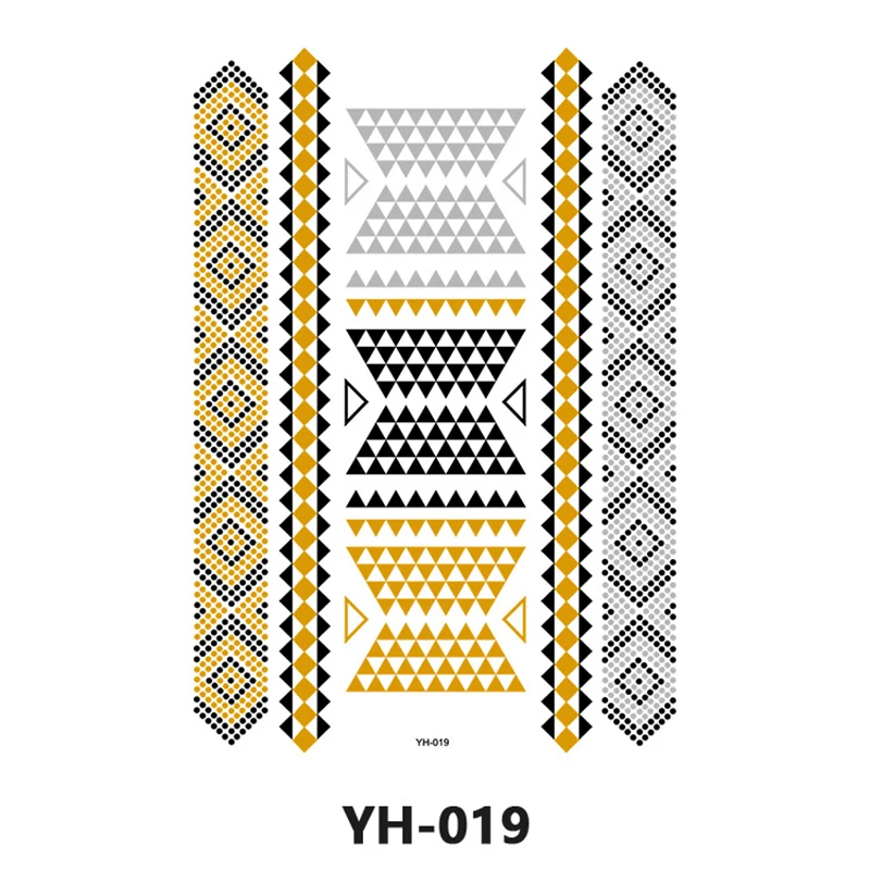 Flash Metallic Tattoo Sticker False Tattoos Gold Festival Temporary Waterproof Tattoo Women Party Body Arm Leg Art Decoration