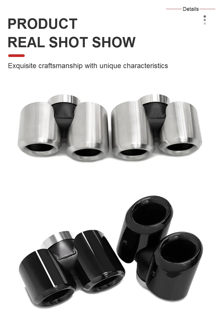 For 2020+ Land Rover Defender L663 P400 90 2.0T 110 3.0T Muffler Tip Chrome Silver Round Nozzle Four-outlet Tail Pipe OEM