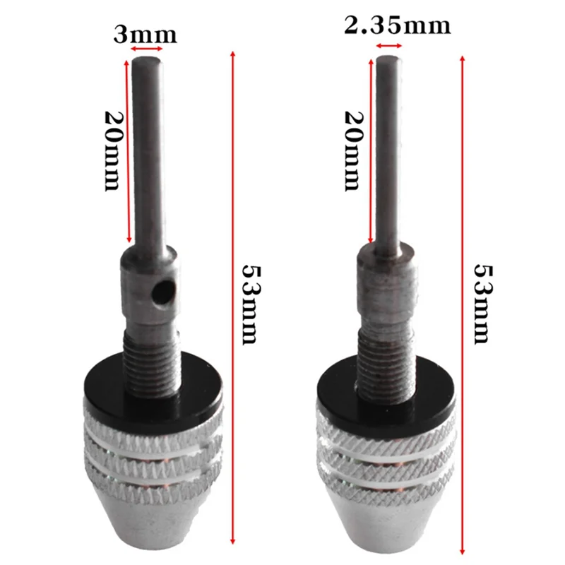 AEE8-2Pcs Three-Jaw Chuck Set 0.3-3.4Mm Round Handle Self-Centering Twist Drill Accessories Electric Grinder Drill Clamp