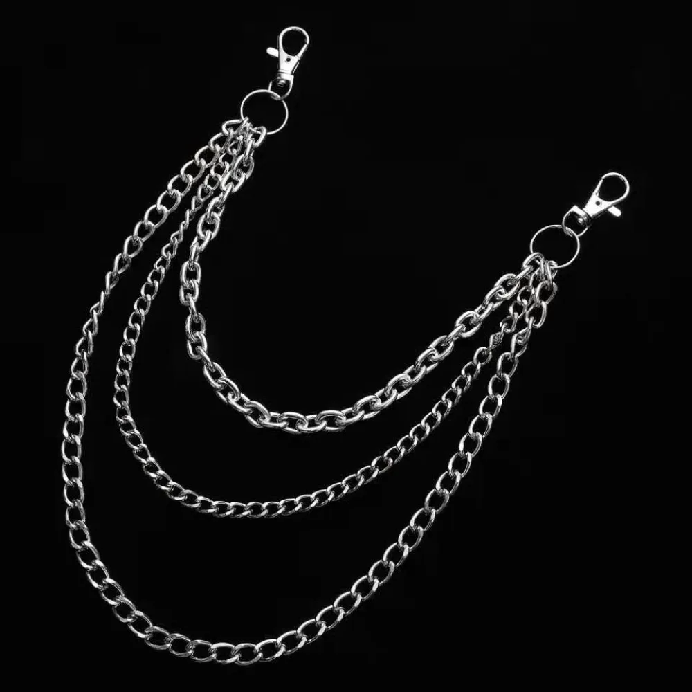 Schmuck Zubehör geschichtet Punk-Kette Rock Unisex Metall kette e Mädchen Junge Hipster Hosen Gürtel Kette Männer Frauen Taille Schlüssel anhänger