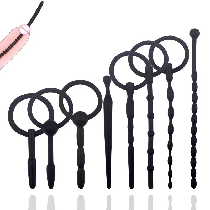 Penis Dilators Silicone 8 Type Urethral Catheter Men Masturbator Accessorry Horse Eye Stick Penis Sounding Sex Toys for Adult view 2