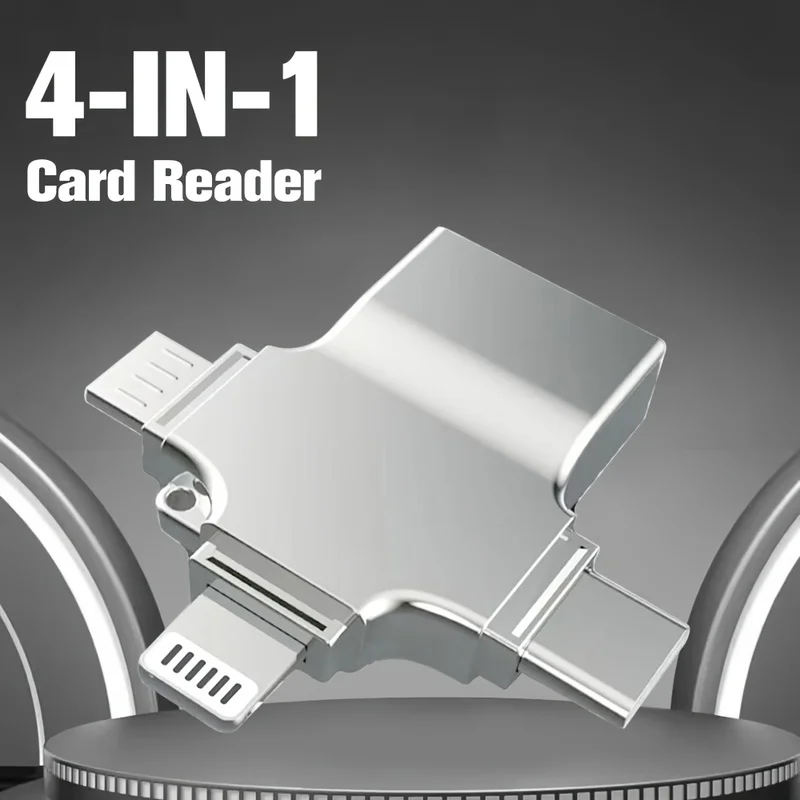 3‑in‑1 USB 3.0 OTG Adapter, Type‑C/Micro‑USB/Lightning Multi‑Port Converter for iPhone Android Tablet, Fast Data Transfer