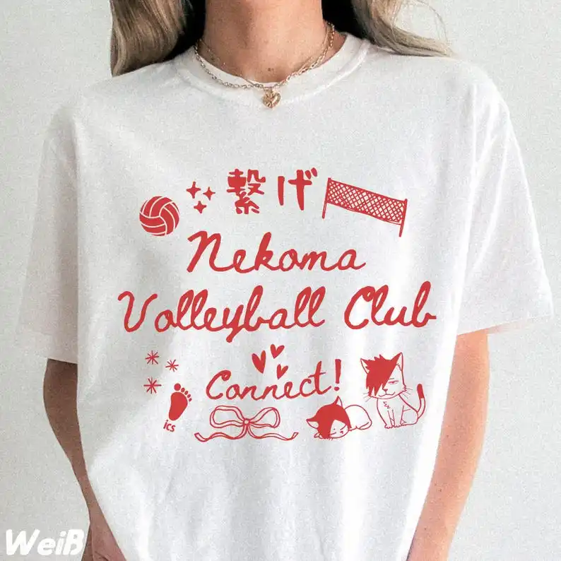 

Nekoma Volleyball Club T-Shirt Unisex, Cute Haikyu!! Girly Era Shirt,Whimsical Anime Shirt ,Gift Kuroo Testuro Manga Lover Club