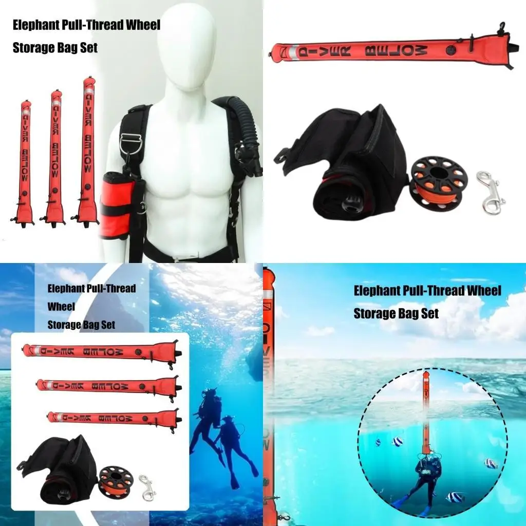 

Хорошо видимая надувная сигнальная трубка для подводного плавания с катушкой для дайвинга и зажимом с открытым дном, безопасный