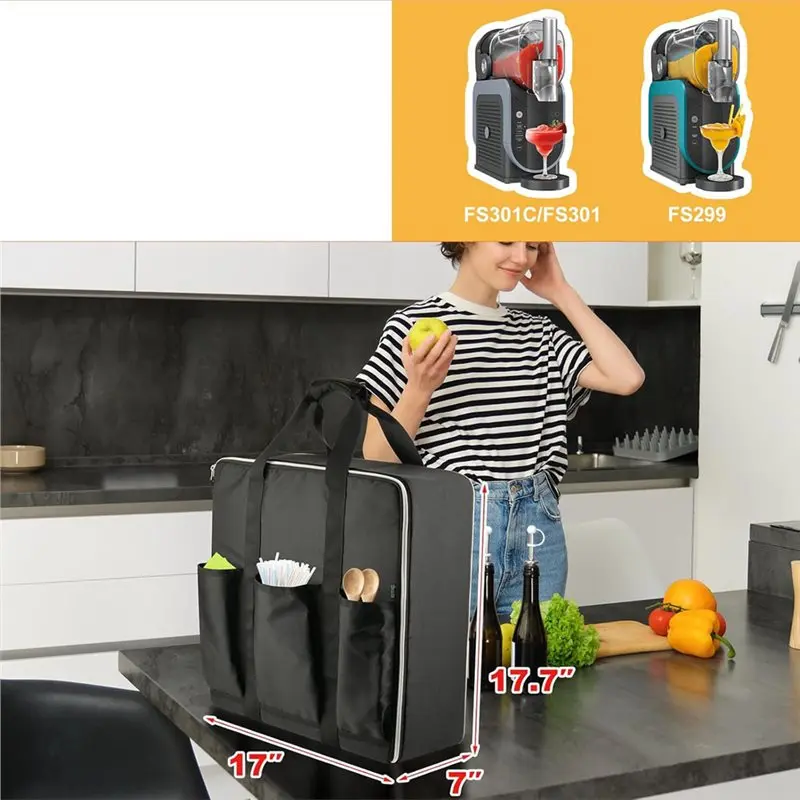

YWDZ-Portable Travel Case For Ninja Slushi FS299 FS301 Machine Side Opening For Easy Access To Machine