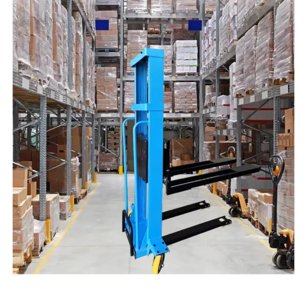 Empilhadeira elétrica de elevação, manuseio portátil, artefato de descarga hidráulica automática, pequeno, controle remoto elétrico
