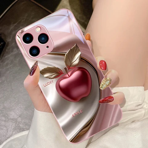 Happy Black Apple для iPhone 16e 16 E 16ProMax 15 Pro Max 14 13 12 Mini 11 XS Max XR 7 8 Plu SE 2022 Чехол для телефона из закаленного стекла