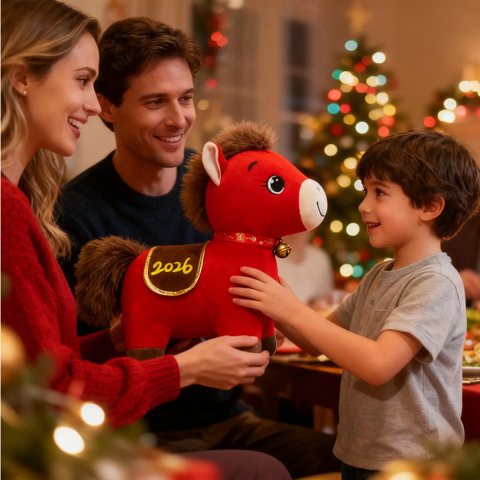 

2026 Horse Plush Toy Comfortable Hugging Doll Cute Horse Stuffed Animal For Family Friends Birthday Chinese Christmas