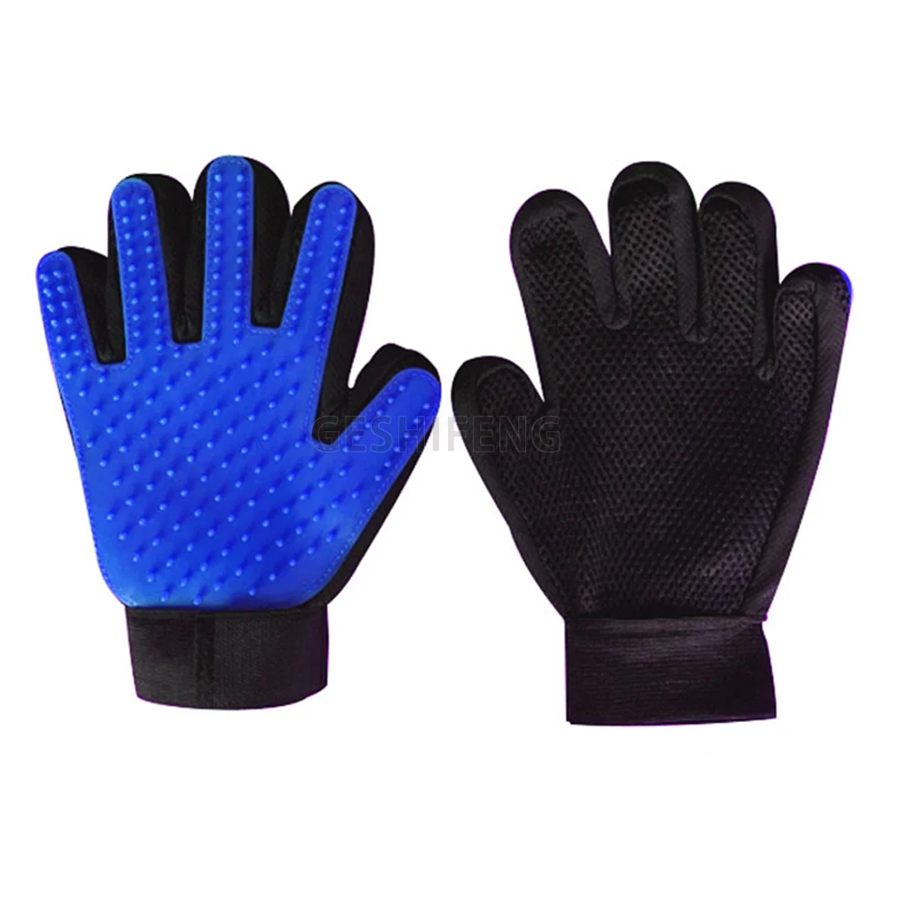 

Dog Pet Grooming Glove Silicone Cats Brush Comb Deshedding Hair Gloves Animal Combs Dogs Bath Cleaning Supplies