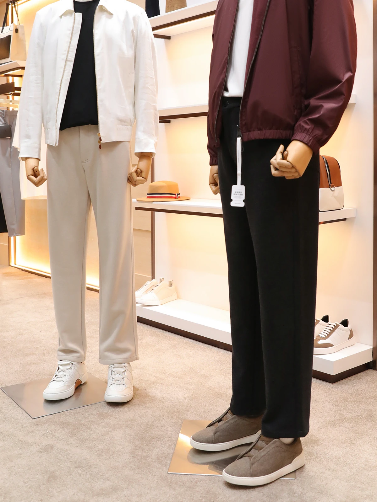 

Ele Acetate Wool Men's Casual Pants Straight Leg Knitted Base Fabric Fine Texture Autumn Winter Faion Retro Money Sle