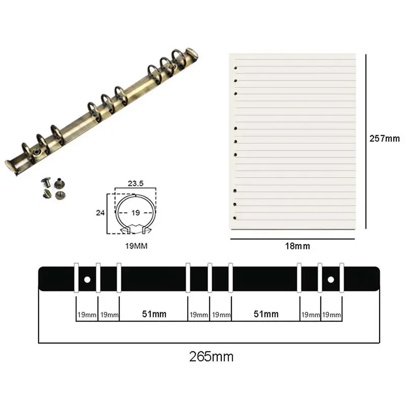 A+AIGUONIU Echtes Leder Handgemachte B5 Größe Ring Planer Vintage Unisex Notebook Mit 9-loch Binder Skizzenbuch Notizblock Großhandel