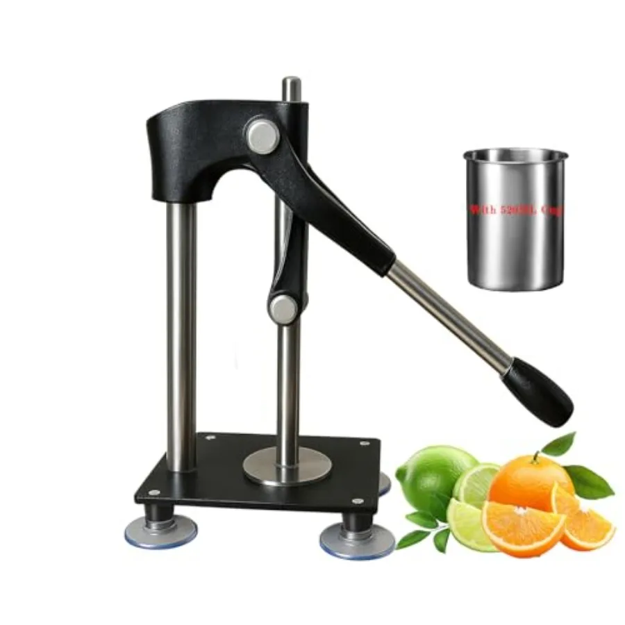 

Black Heavy Duty Hand Juicer Press Metal Lemon Squeezer with 520ML Stainless Steel Cup for Efficient Citrus Juicing in Kitchen