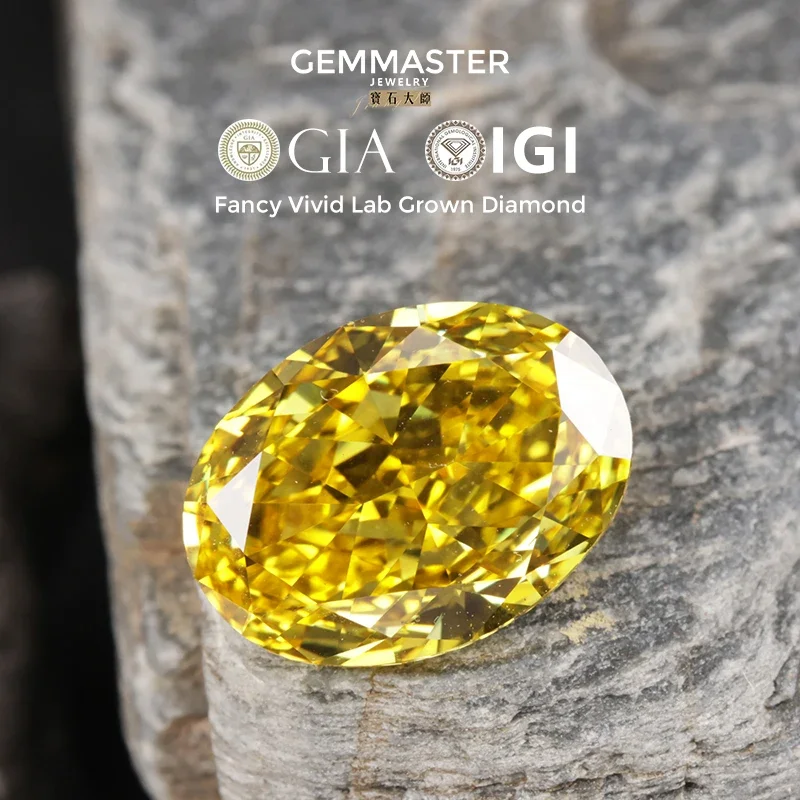 

Желтый лабораторный бриллиант овальной огранки, сертифицированный IGI, лабораторное платье VVS/VS, бриллиант, необычный яркий интенсивный - имитация желтого бриллианта