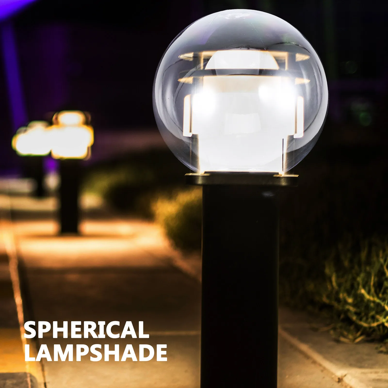 Round Acrylic Lampshade Clear Globe Light Cover for Outdoor Lamp Posts Garden Patio Street Lighting Fixture Replacement Simple