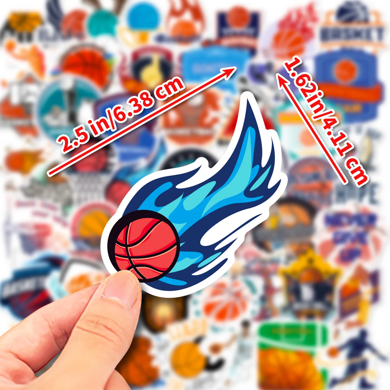 10/25/50pcs Basketball Fans Graffiti Stickers Sports for Waterproof Notebook Car Helmet Suitcase Phone Laptop Guitar