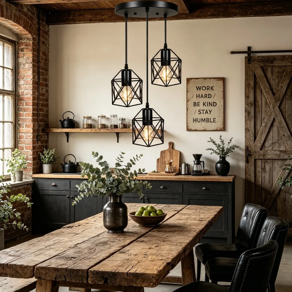 Vintage Pendant Lamp Iron Frame Ceiling Lighting Paint Restaurant Teahouse Chandelier Indoor Wrought Metal Modern Pendant Lights