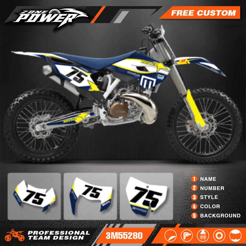 

Powerzone Motorcycle Graphics background Decals Sticker Kits for Husqvarna TC FC 2014 2015 TE FE 2014 2015 2016 125-450cc 42