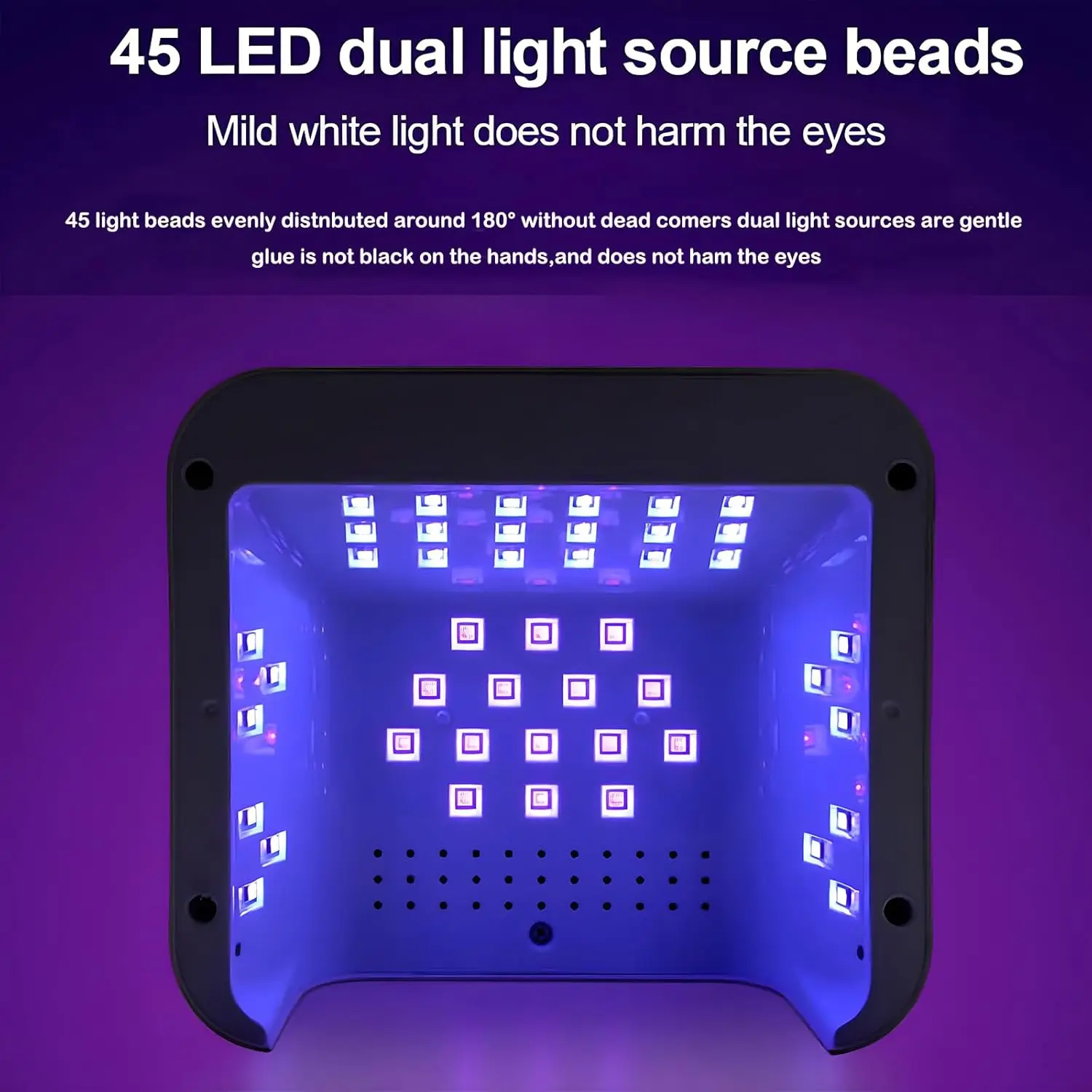 268W UV LEDネイルランプ、4つのタイマー、45個のビーズ、センサー付き