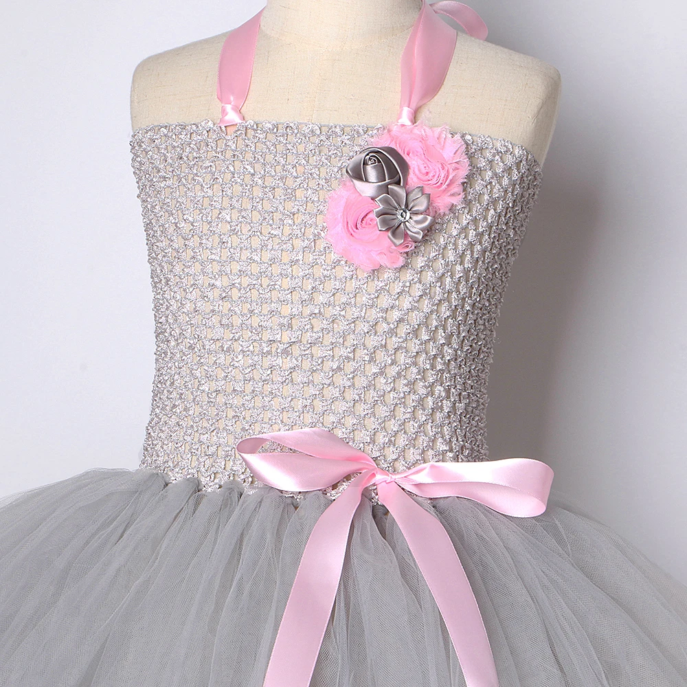 Rosa graues Maus-Tutu-Kleid für Babys, graue Ratte, Kostüme mit Ohren, Fliege, Schwanz, Kinder, Tier, Karneval, Outfit, Geburtstagskleidung – Detail 16