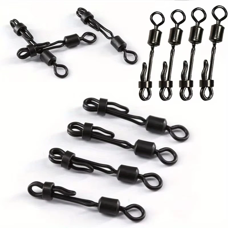 Carp Fishing Quick Change Swivel, Stainless Steel Leader Link with Powerful Snap, Anti-Tangle Fast Tackle Setup