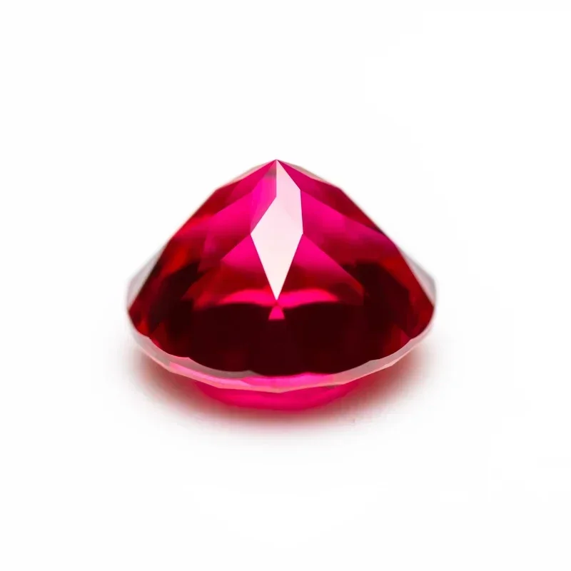 Lab Grown Ruby Pigeon Blood Red Color Round Shaped Small Size Charm Gemstone  Advanced Jewelry Rings Earrings Making