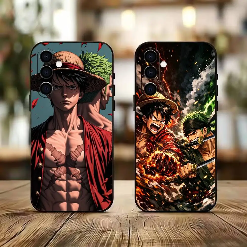 Insane Anime Bandit L-Luffy Z-Zoro Phone Case Black Silicone Soft For Samsung A73,A72,A71,A70,A53,A52,A51