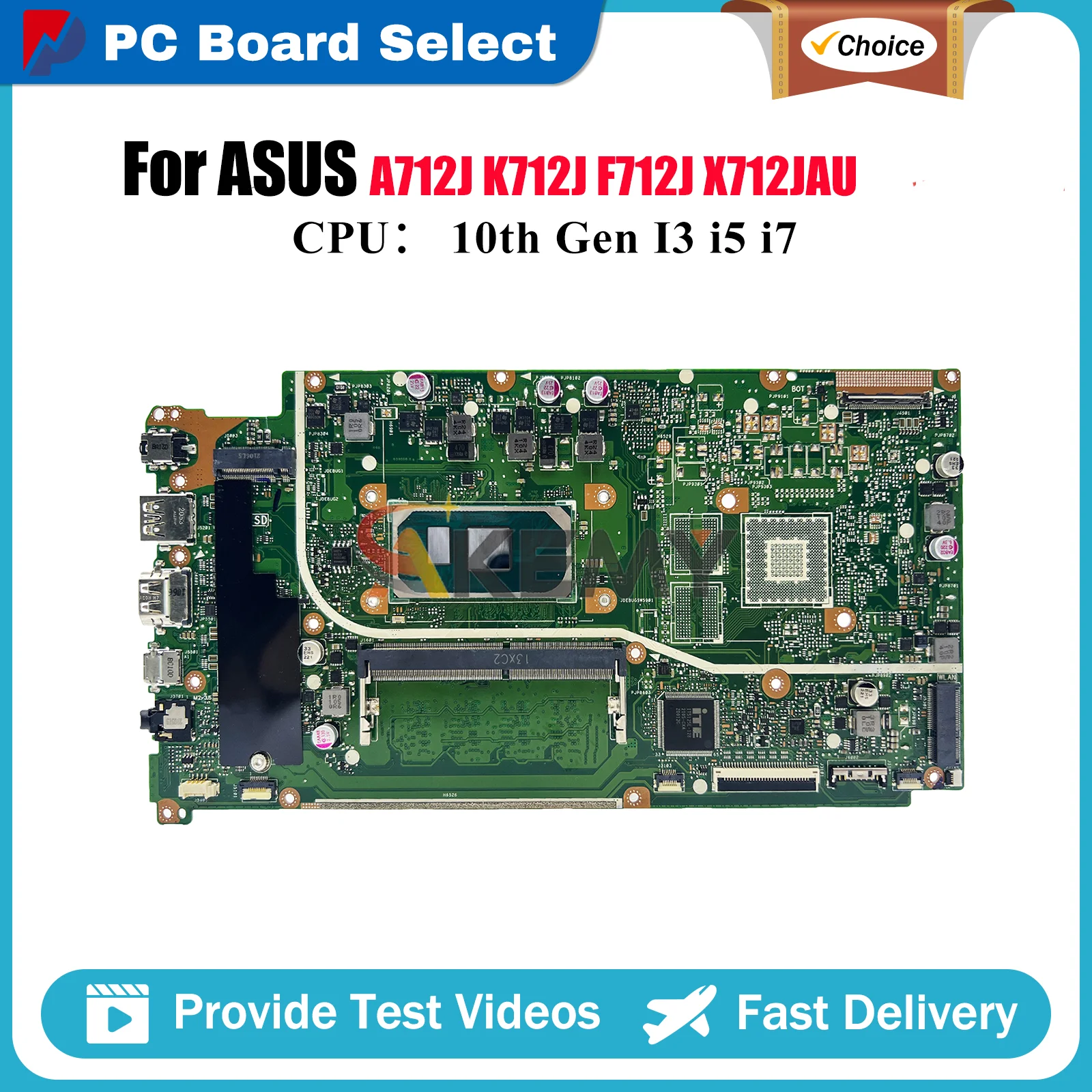 

X712JAU Материнская плата для ноутбука ASUS S712J X712JAU X712JP X712J K712J F712J X712JAW A712J Материнская плата 10-го поколения I3 i5 i7 100% тестирование