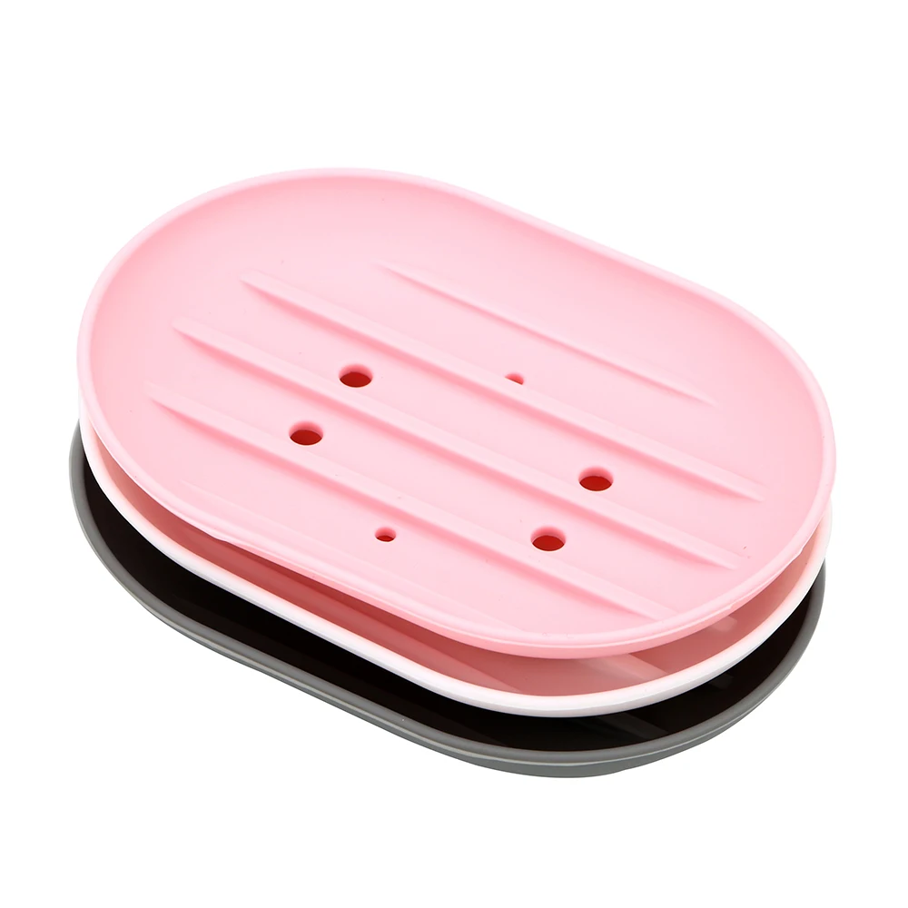 Bathroom Products Holder Soft Silicone Soap Dish Plate Tray Portable Drain Soap Box Washroom Organizer Container Storage Rack