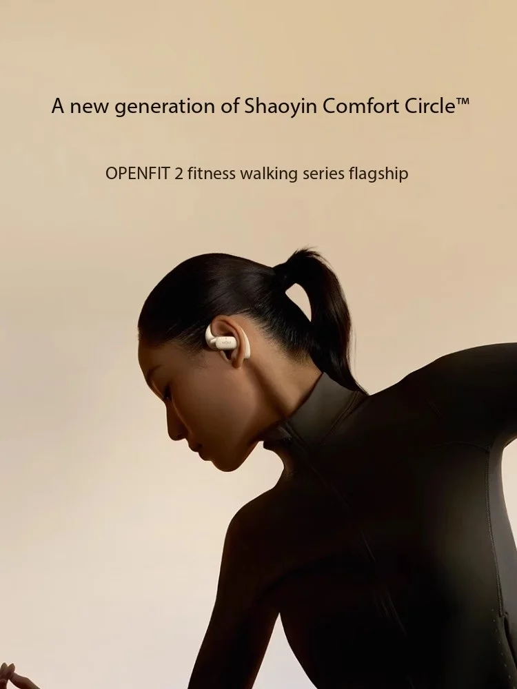 Shokz OpenFit 2 T920 Open Headsets Hanging Ear Wireless Bluetooth-compatible Earphone w/ DualBoost Technology AI Noise Reduction