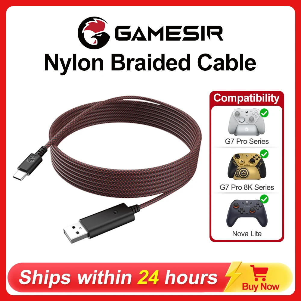 Cable GameSir de 3 m para G7 Pro, G7 Pro 8K, Nova Lite, Cyclone 2, G8 Plus, Accesorios para Gamepad, Conector USB, Cable Original Trenzado de Nailon
