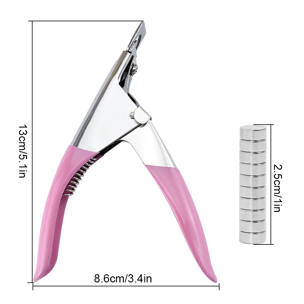 Professional Nail Art Clipper U-cut Stainless Steel Nail Cutter Scissors French False Trimmers Cutters Nail Art Tools With Magne