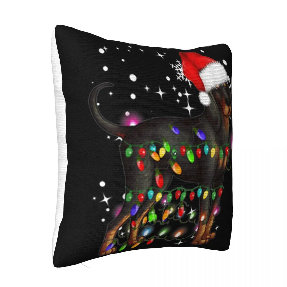 Official Christmas Lights Black And Tan Coonhound Dog Trend Basic Popular Style Top Quality Pillow Case