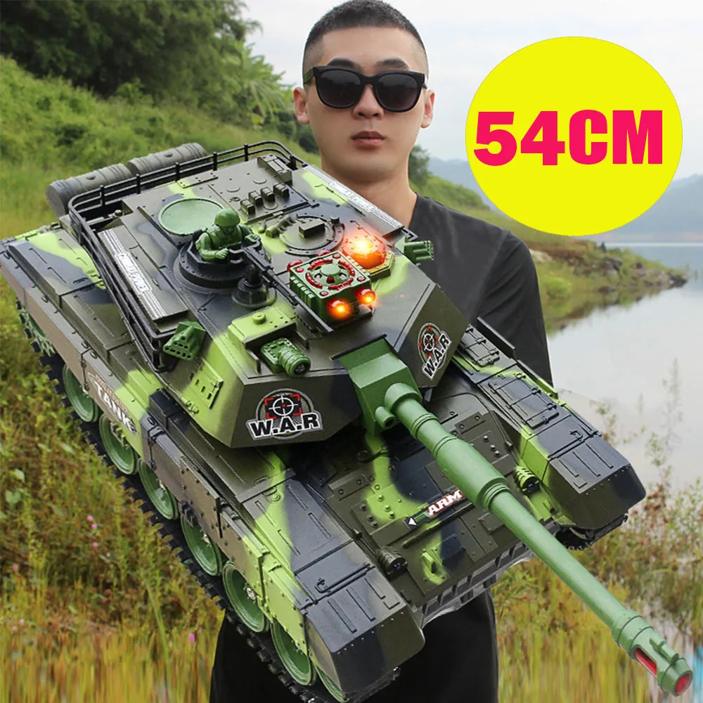 33-54cm Big RC Tank Toy Launch Cross-Country Tracked Remote Control Vehicle Charger Battle Toys for Boys Kids Children Gifts