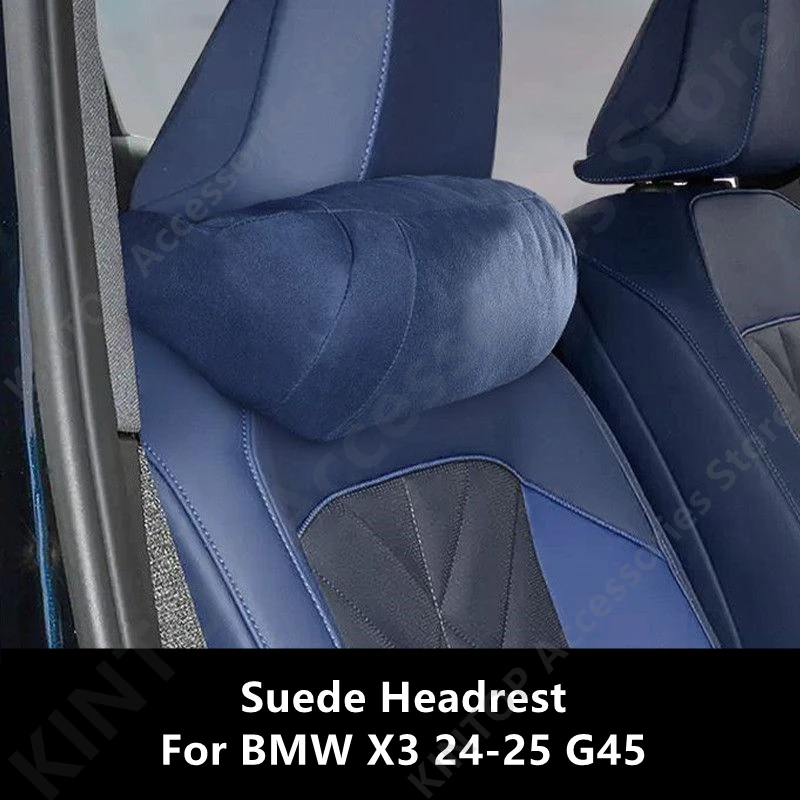 

For BMW X3 24-25 G45 Suede Headrest,Interior scratch-resistan Decoration Protection Accessories Refit