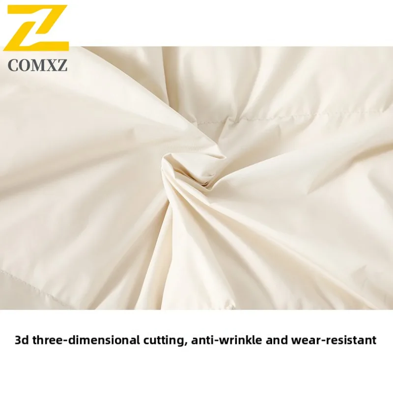 COMXZ Men Travel Down Jacket Classic Hooded Travel Windproof Warm Parka Ultra Light Camping Cold Resistant Winter Puffer Coat