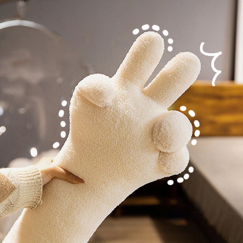 Creative Palm Shaped Long Pillow Plush Toy Stuffed Gesture Hands Appease Cushion Funny Room Bed Decor Kids Christmas Gift