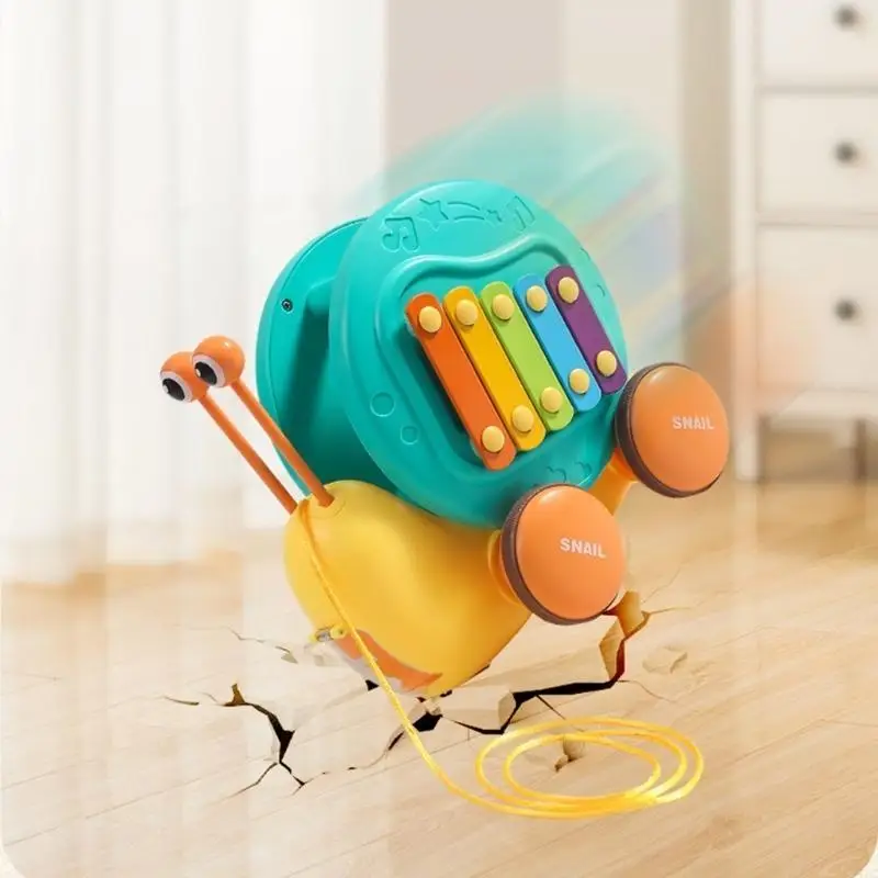 97BC – jouet traction d'escargot dessin animé sûr confortable pour enfants, avec corde Anti-perte