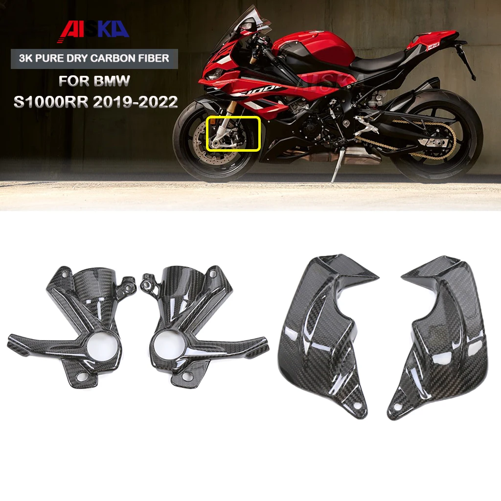 Motorcycle Front Brake Caliper Cooling Air Ducts Cover Radiator Cooler Pure Dry Carbon Fiber For BMW S1000RR 2019 2020 2021 2022