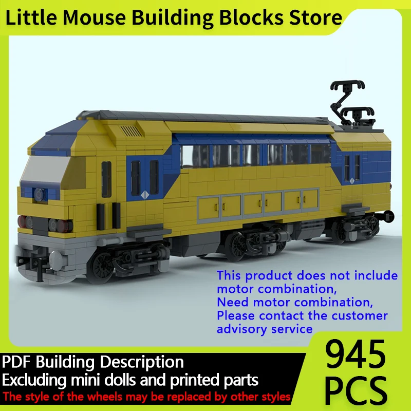 

City Car Model MOC Building Bricks Railway Double-Decker Train Modular Technology Gifts Holiday Assemble Children Toys Suit