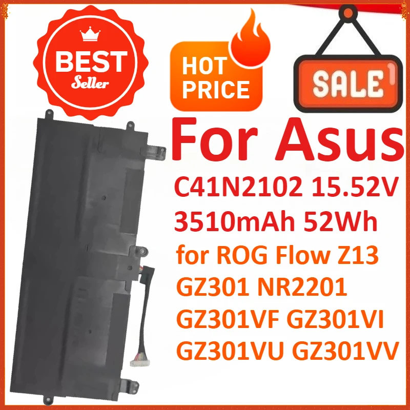 

C41N2102 15.52V 3510mAh 52Wh Laptop Battery For Asus ROG Flow Z13 GZ301 NR2201 GZ301VF GZ301VI GZ301VU GZ301VV Series Notebook