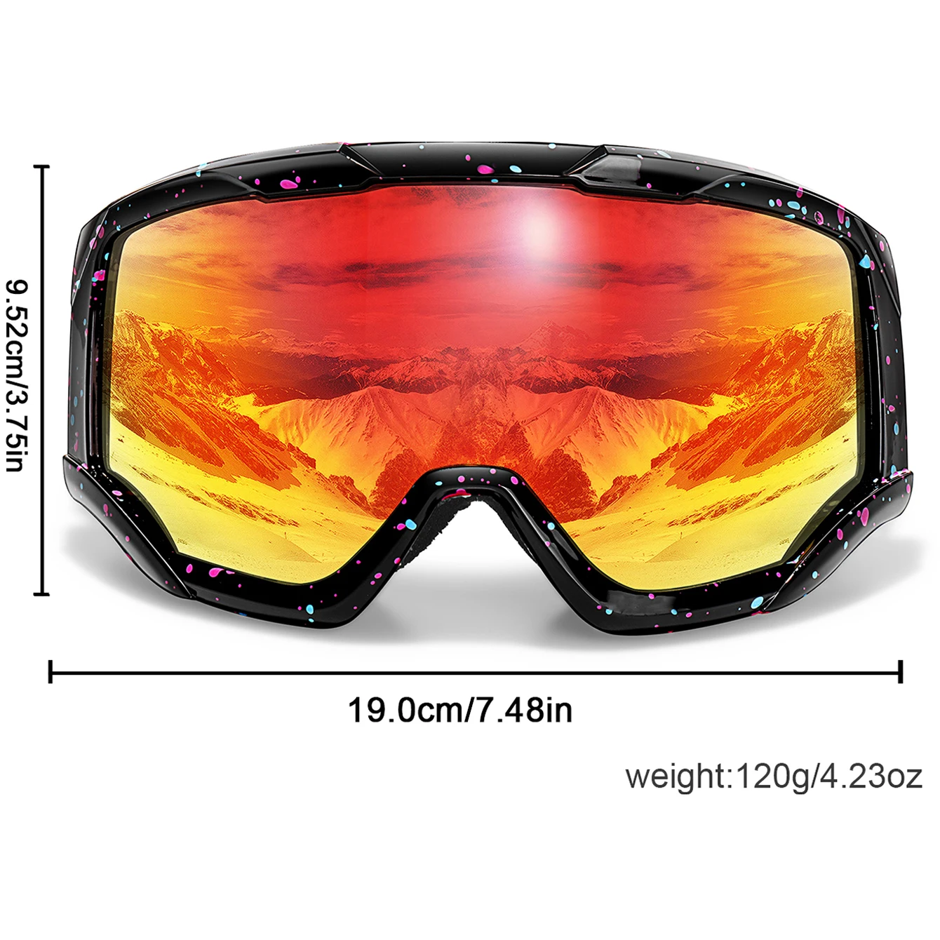 Snow Skiing Goggles Winter Anti-Fog Outdoor Snowboard Windproof Cycling Goggles Double Layers Ski Mask Goggle Eyewear Christmas