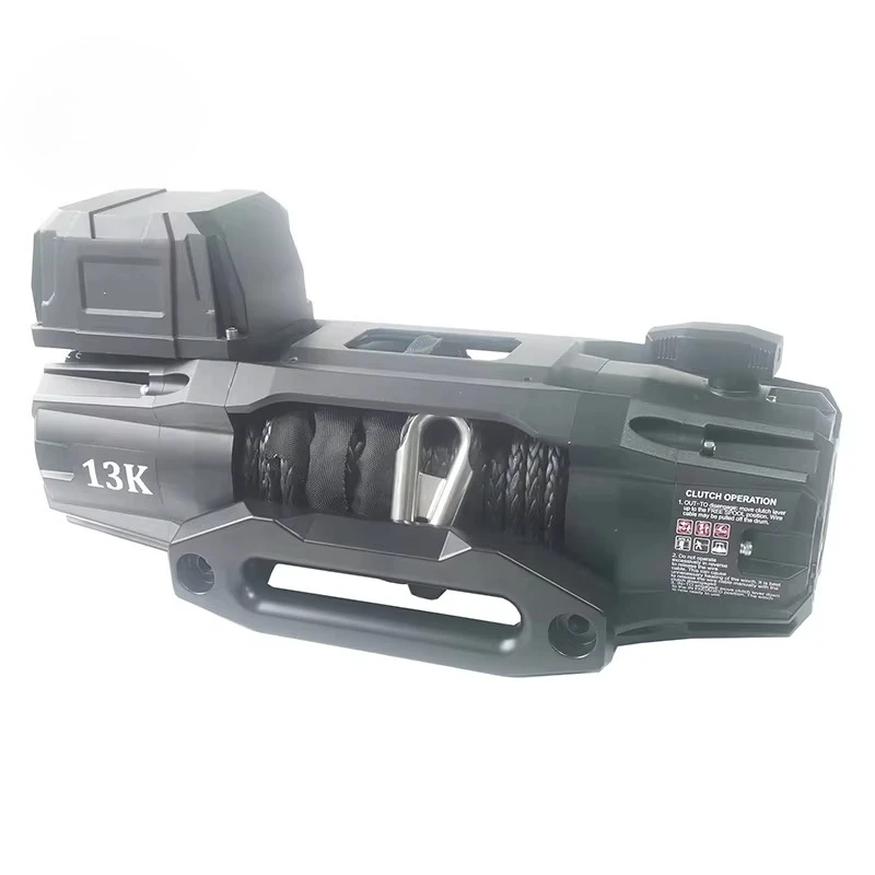 OEM الكهربائية 24 فولت 13500LBS سيارة ونش كهربائي 24 فولت شنت ونش كهربائي على الطرق الوعرة الإنقاذ الذاتي سحب ونش اصطناعي Ropecustom #6